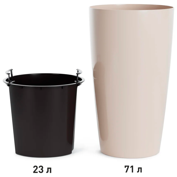Кашпо напольное Рондо D400мм 23,0/71,0л h755мм вставка бежевый М8878