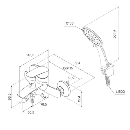 Смеситель в/д Milardo Rora RORSB00M02 глянцевый хром