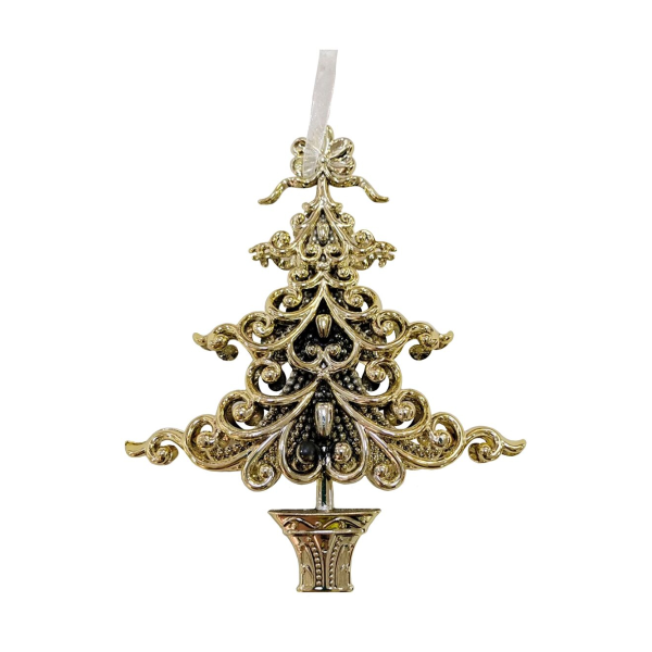 Украшение елочное подвесное ВРЕМЯ ЧУДЕС Елка 12Х2,5Х14,6 см золото 92955