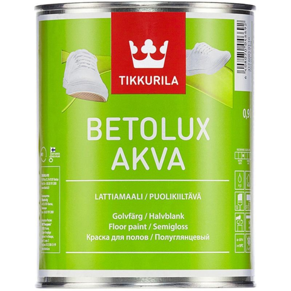 Краска для полов BETOLUX AKVA A п/гл 0,9л Краска для полов BETOLUX AKVA A п/гл 0,9л