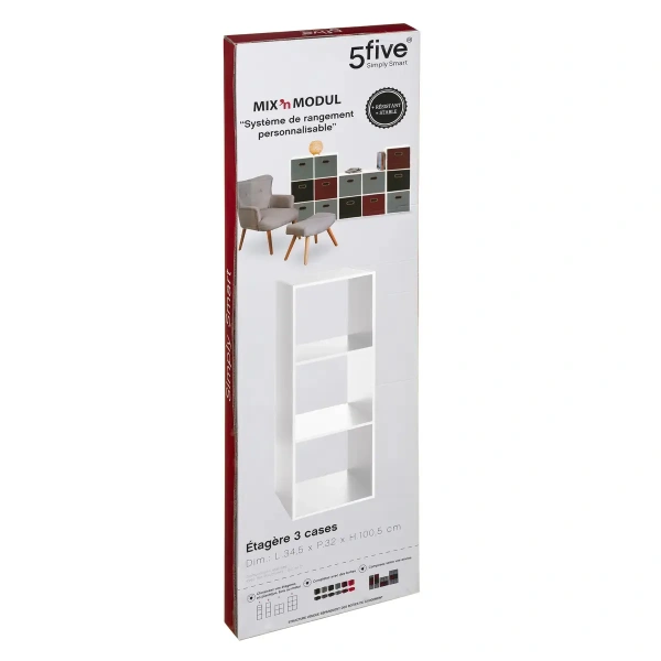 Полка 5Five Mix 3-х ярусная дерево, белый 138907C Полка 5Five Mix 3-х ярусная дерево, белый 138907C