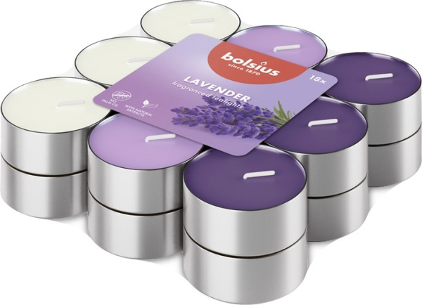 Набор свечей в гильзах Bolsius 18 шт 3,5 ч. Lavender