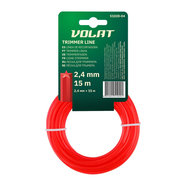Леска ф 2.4 мм х 15 м "звездочка" ВОЛАТ, арт.51020-04 Леска ф 2.4 мм х 15 м "звездочка" ВОЛАТ, арт.51020-04