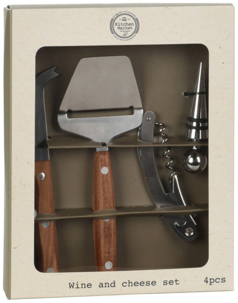 Набор для вина и сыра 4 пр (2 ножа, штопор, пробка) 170485140