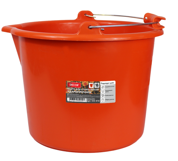 Ведро DECOR д/смесей 16 л, усиленное, ударопрочное