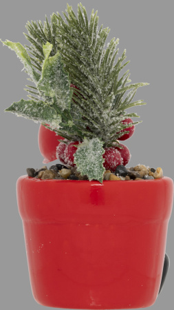 Фигура декоративная Atmosphera с елкой в керамическом горшке 13 см 2 вида в ассортименте 208345