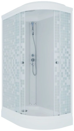 Душевая Кабина Triton Коралл 120*80 А лев., 1/4 круга, низ. подд., Белый, Мозаика, ДН4 (ПД16,КР14,ЗС