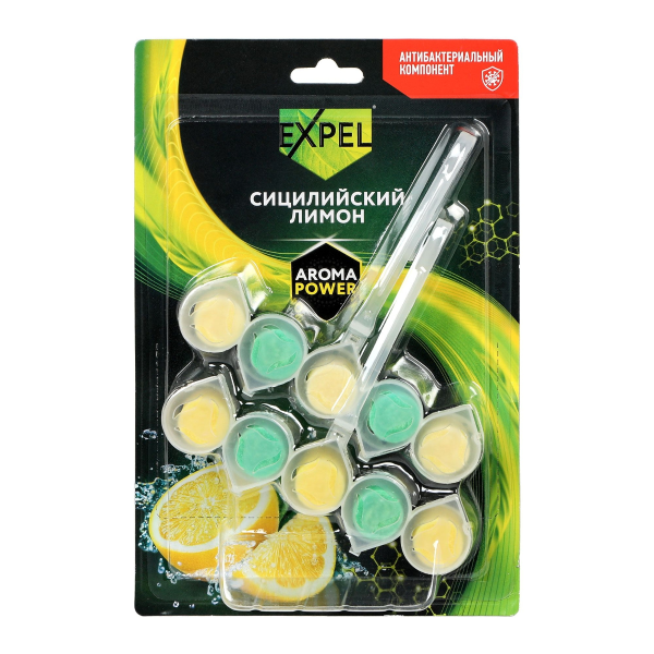 Туалетный блок Expel AromaPower Сицилийский лимон 2шт Туалетный блок Expel AromaPower Сицилийский лимон 2шт