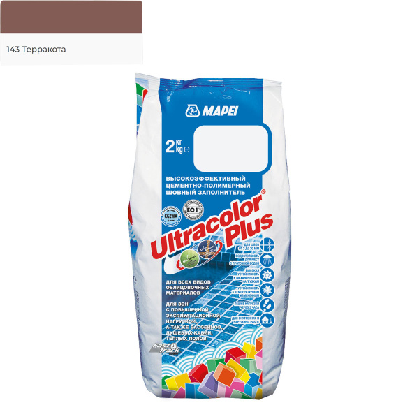 Затирка для швов MAPEI Ultracolor Plus №143/2кг (Терракотовый)