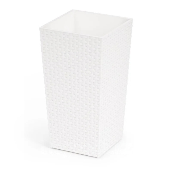 Кашпо напольное Ротанг 340х320мм 27,0/47,0л h615мм вставка белый М7128