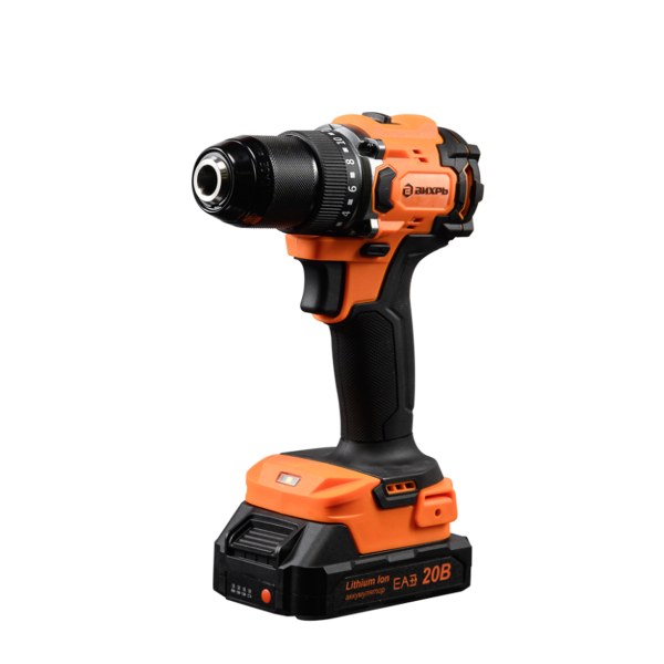 Дрель-шуруповерт аккумуляторная ДА-20Л-2К/БП (2,0 А/ч) (бесщеточный двигатель,70Hm) Вихрь