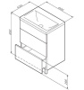 Тумба под умывальник AM.PM GEM 60 см ,2 ящика push-to-open напольный белый, M90FSX06022WG