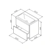 Тумба подвесная  под умыв. AM.PM GEM M90FHX06022GM 60 см, 2 ящика push-to-open, графит матовый