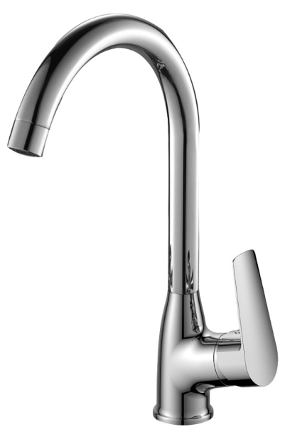 Смеситель д/к Rossinka S35-23 высокий гусак "Р"