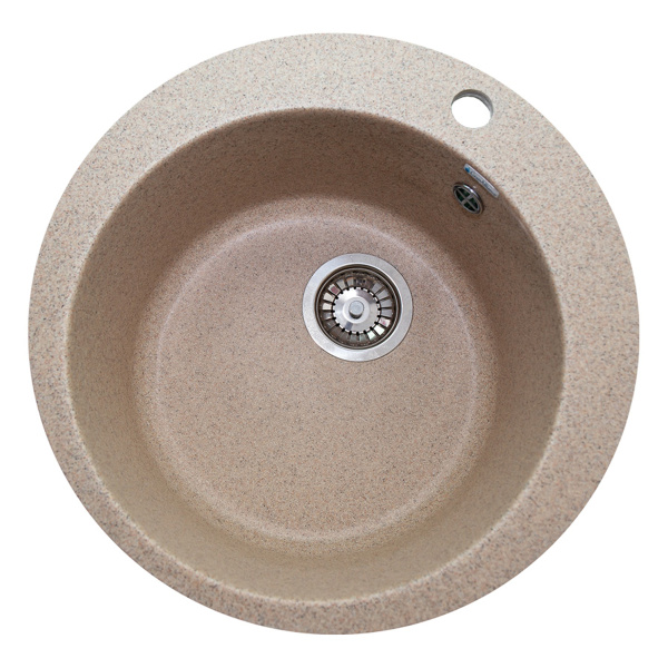 Кухонная мойка GranAlliance G-11, песок,круглая 495 мм