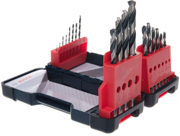 Набор сверл по металлу Bosch "PointTeQ" ToughBox 1-10мм 18шт. 2608577350