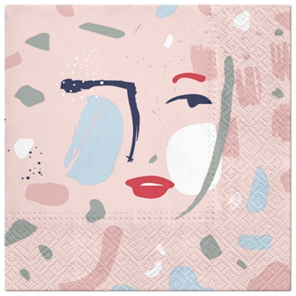 Салфетки бумажные PAW 3-х слойные 33х33 см уп.20 шт Форма лица SDL127900