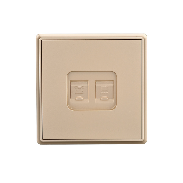 Розетка телефонная Brilliant E2-114-2 золото