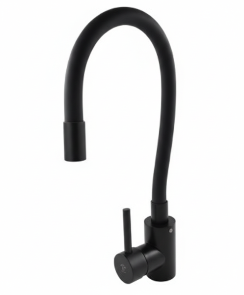 Смеситель д/к Aquadeus M10 GunGrey-Black силиконовый гусак