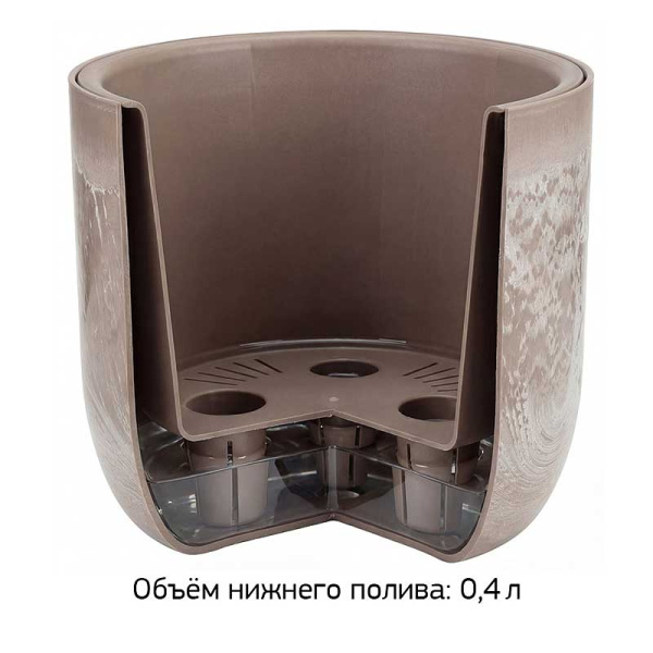 Кашпо МИКРИТ D220мм 3,7л со вставкой, бежевый слайн М 3266