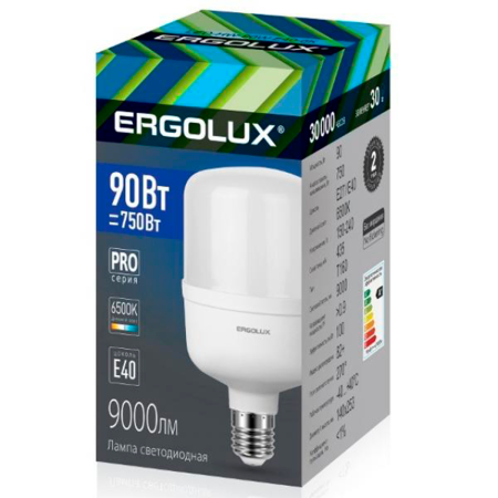 Лампа Ergolux LED-HW-90W-E40-6K серия PRO (Эл.лампа светодиодная 90Вт E40 6500К 150-260В) 14332