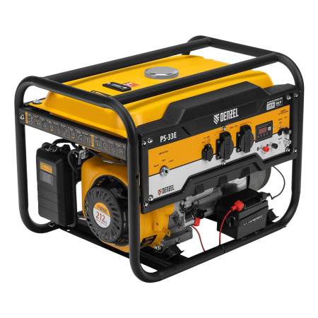 Генератор бензиновый PS-33E, 3,3 кВт, 230В, 15 л, электростартер// Denzel