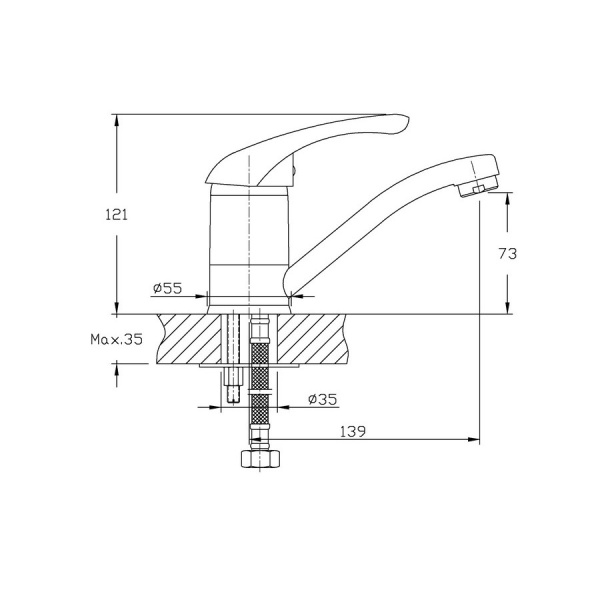 Смеситель д/р Нептун 112С мини