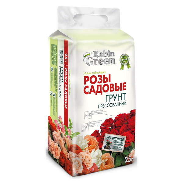 Грунт для садовых роз Robin Green, прессованный 25 л