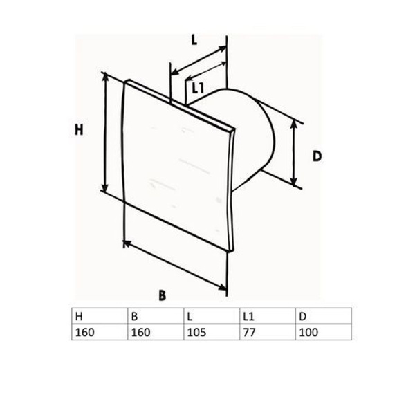 Вентилятор осевой диам.100 "Космо" "Алмазная крошка белая" (п)