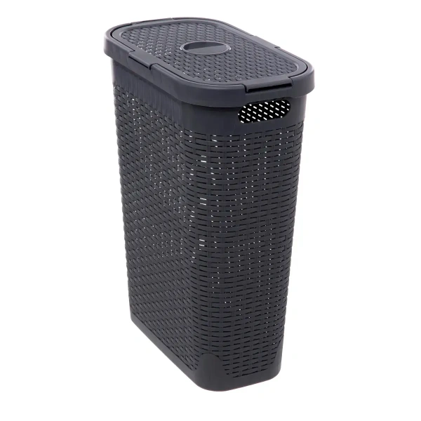 Корзина для белья 5Five Slim Ratan 40 л 26,5х46,6х60,5см графит 202409J Корзина для белья 5Five Slim Ratan 40 л 26,5х46,6х60,5см графит 202409J