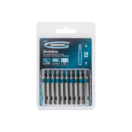 Набор бит  TORX 20х50, сталь S2, 10 шт //GROSS
