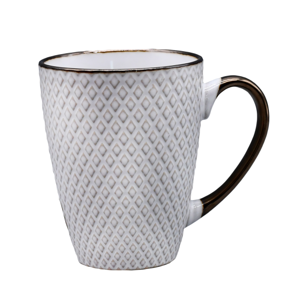 Кружка DH Textured pattern 320 мл с золотой каймой белая STB20-3