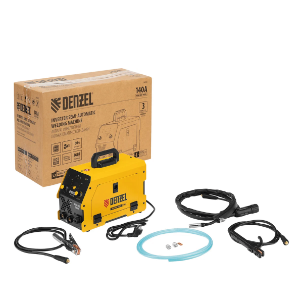 Аппарат инвертор. полуавтомат. сварки Mini MIG-140FG, 140 А, ПВ 60%// Denzel Аппарат инвертор. полуавтомат. сварки Mini MIG-140FG, 140 А, ПВ 60%// Denzel