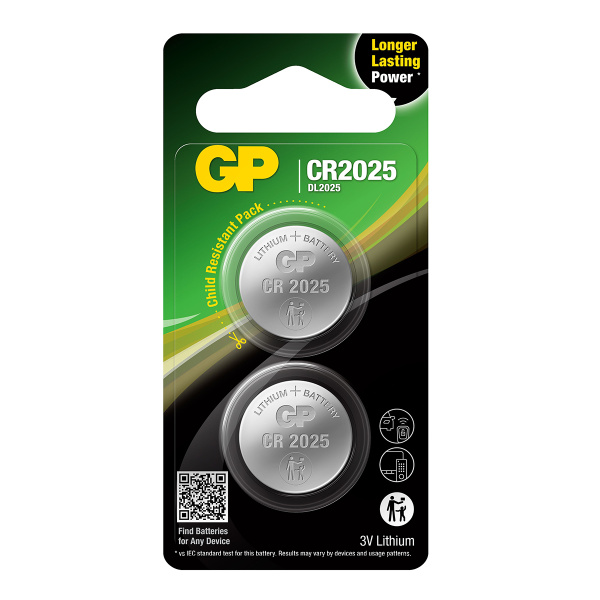 Эл.пит. GP. CR 2025-7CR2 блистер 2 шт
