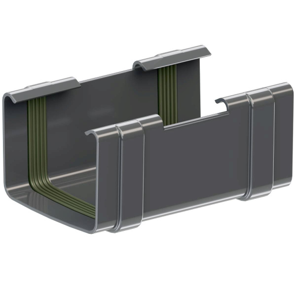 КРОП СОЕДИНИТЕЛЬ КВАДРАТНОГО ЖЕЛОБА ПВХ 135. графит