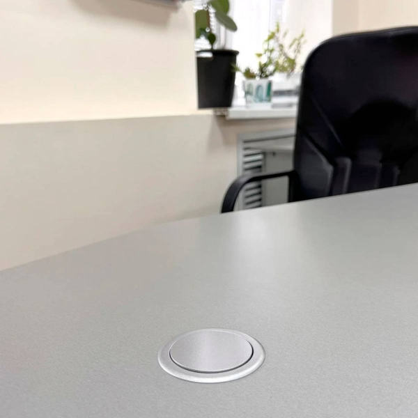 Блок розеточный, выдвижной, настольный на 2 розетки 200B, 1 USB, 1 Type-C, серебро