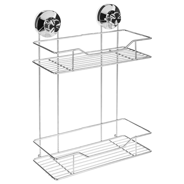 Полка для ванной комнаты на вакумных присосках,двухъярусная 105361