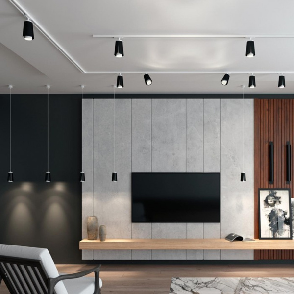 Светильник  OVER NT22 черный накладной, провод 2м IP20 GU10 9W 220V TULIP 370826