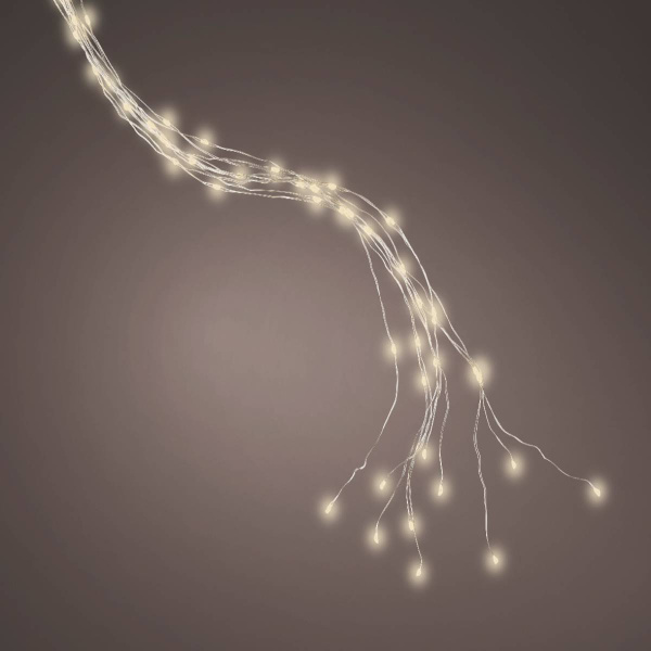 Электрогирлянда Пучек 2 м 200 MicroLED IP44 теплый белый свет провод серебро 10 нитей 220 В 497052 K