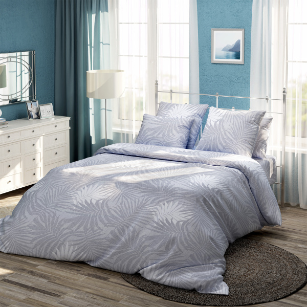 Комплект постельного белья Самойловский Текстиль Евро нав 50х70х2 шт Монохром