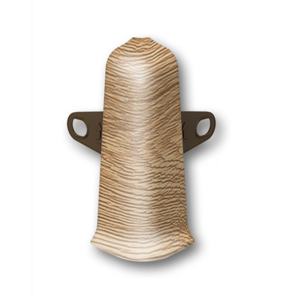 Угол наружный (внешний) с крепежом для плинтуса 70мм "Деконика", 221 Дуб янтарный