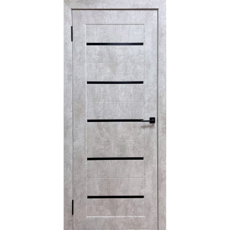 Дверное полотно остекленное Астра Бетон (ст.черное) 700мм