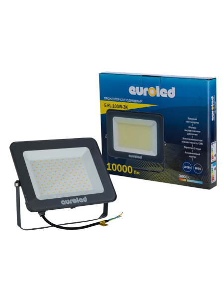 Прожектор светодиодный Euroled 100W 3000K IP65