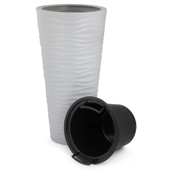 Кашпо напольное Оазис D290мм 5,0/25,0л h 57,5см со вставкой серый М8076