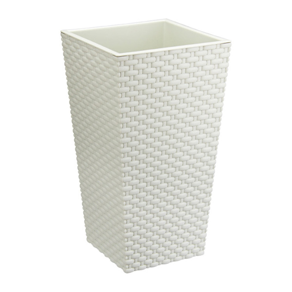 Кашпо IDEA РОТАНГ 320х320х565мм, белый ротанг