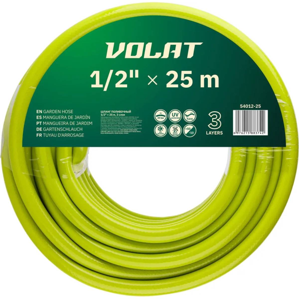 Шланг поливочный 1/2" 25м ВОЛАТ, арт.54012-25