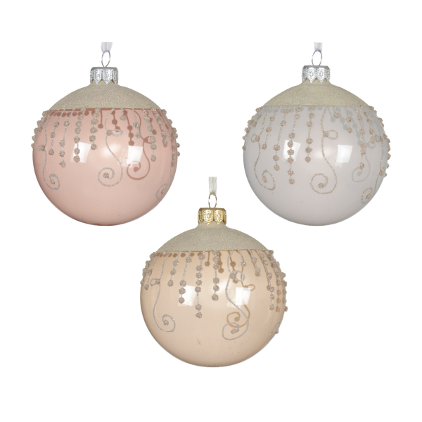 Шар елочный Kaemingk 3 цвета в ассортименте D8 см стекло 053461