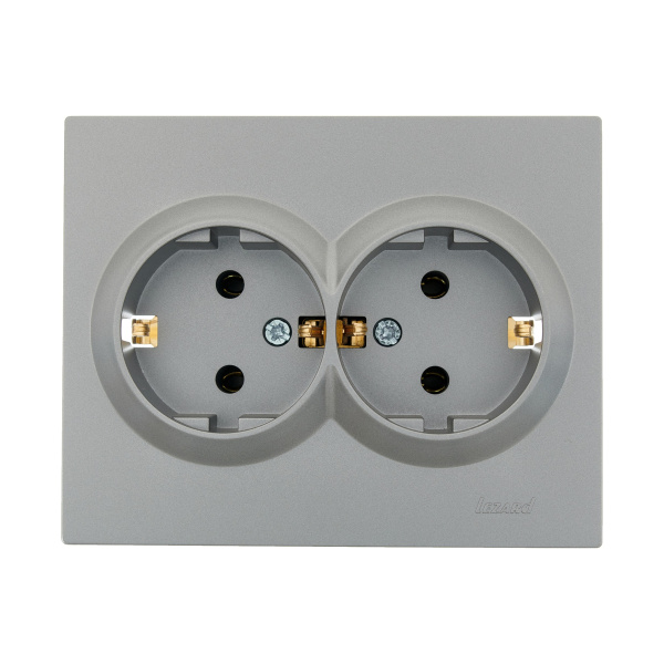 Розетка VESNA 742-3500-127B двойная с/з бакалит платина
