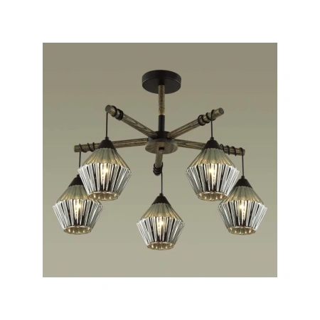 Люстра  COUNTY LN22 188 черный, дерево E27 5*60W 220V JUSTINE 4564/5C