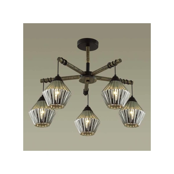 Люстра  COUNTY LN22 188 черный, дерево E27 5*60W 220V JUSTINE 4564/5C